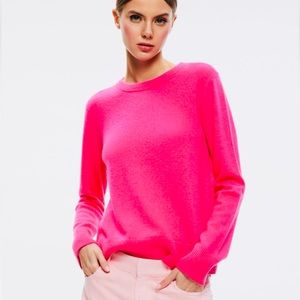 Alice + Olivia Caprice Cashmere Drop Shoulder Pink Pullover Sweater